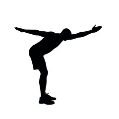 Canvas Print - A man doing yoga pose vector silhouette, black color silhouette, isloated white background 