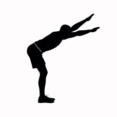 Canvas Print - A man doing yoga pose vector silhouette, black color silhouette, isloated white background 