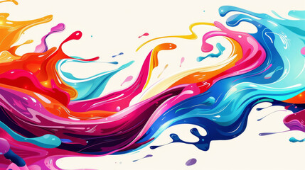 Wall Mural - Colorful Abstract Swirls of Paint Flowing Across a Soft Background in Vibrant Shades