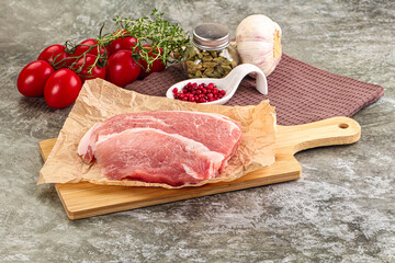 Wall Mural - Raw pork steak for cooking