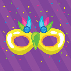 Wall Mural - Colored carnival mask Vector