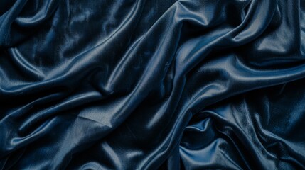 Poster - A closeup view reveals the luxurious texture and intricate folds of deep navy blue velvet fabric, creating an elegant and rich visual experience
