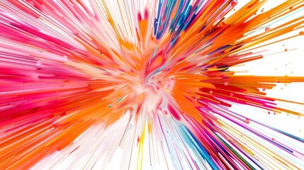 Poster - A captivating explosion of colorful lines radiates outward from a central point, creating a vibrant display of dynamic motion and energy