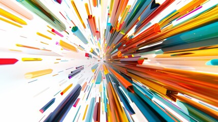 Poster - a captivating display of vibrant lines expanding dynamically from a central point, showcasing a stun