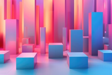 Poster - Stacked cubes in a modern setting