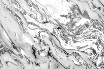 Poster - A black and white photo of a liquid surface with ripples and patterns