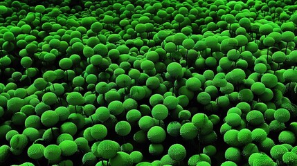 Wall Mural - a sea of green balls surrounded by green balls