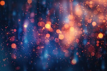 Poster - A close-up shot of blurry city lights at night, suitable for use in urban-themed designs