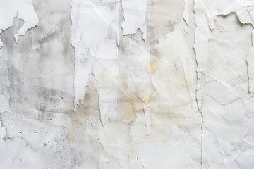 Poster - A close-up of a white wall with flaking, peeling paint
