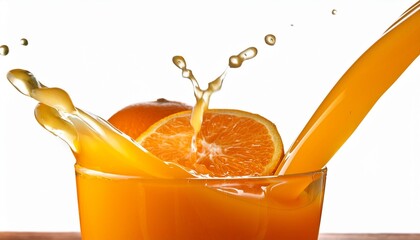 Sticker - orange juice pouring into a glass with splash