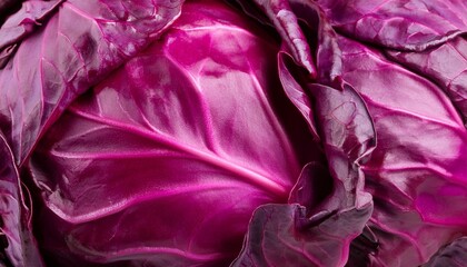 Poster - ripe red cabbage background top view