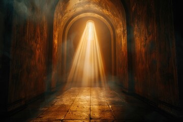 Aufkleber - A dark tunnel with a light coming through, suggesting a way out or guidance