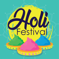 Wall Mural - Holi carnival poster Vector