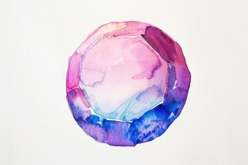 Poster - Watercolor illustration of a pink and blue object