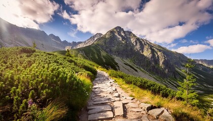 Canvas Print - trail in the tatras mountains eagles trail the hardest trek in the tatras orla per