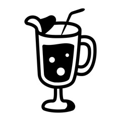 Poster - Moscow mule glass icon in doodle style 