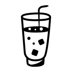 Poster - Iced tea icon in doodle style 