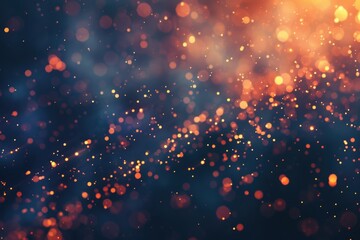 Poster - Blurry image of a dark background with orange lights, useful for representing atmosphere or ambiance