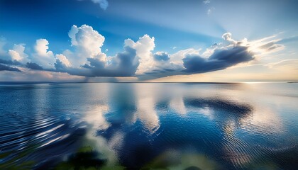 Canvas Print - illustrations generated by ai showcasing the beautiful scenery of water and sky blending together