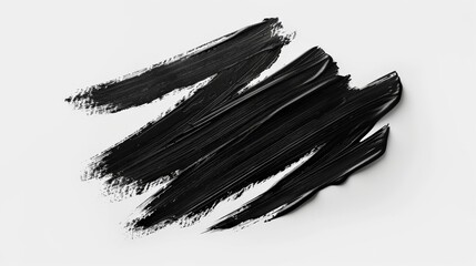 Poster - This abstract image highlights curved and dynamic black brushstrokes on a white surface, emphasizing movement and energy with a modern artistic flair.