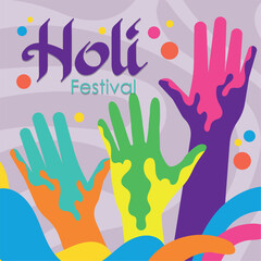 Wall Mural - Holi carnival poster Vector