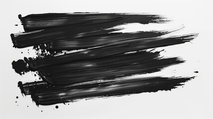 Aufkleber - Displaying dynamic black brush strokes on a stark white backdrop, this image embodies artistic freedom, intense creativity, and a modern abstract expression.