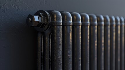 Aufkleber - A detailed view of a radiator on a wall