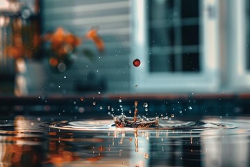 Poster - Single droplet is making a crown shape out of splashing water