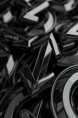 Poster - A pile of vintage-style metal letters in various shapes and sizes