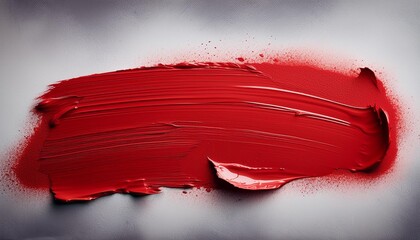 Poster - red brush stroke isolated on grunge background