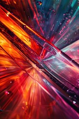 Poster - A close-up shot of a red and blue textured background, great for design projects or creative uses