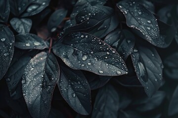 Poster - Close-up of a plant with water droplets on its leaves, ideal for use in scientific or educational contexts