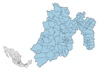 Mapa de los municipios del estado de México, México