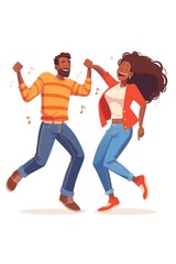 Aufkleber - A man and a woman dancing together in a romantic atmosphere