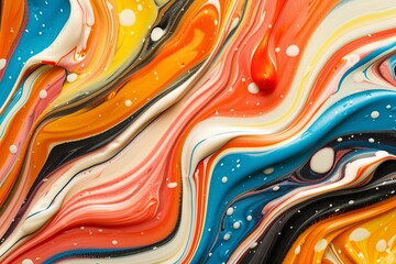 Poster - Abstract colorful background of liquid paint mixing together and creating interesting shapes