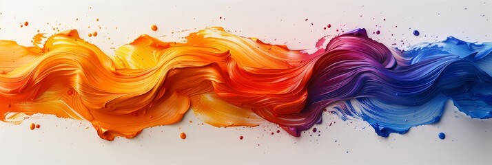 Aufkleber - Dynamic abstract artwork with colorful waves against a dark background, highlighting vibrant hues and fluid motion in a modern visual style, Generative AI