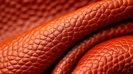 Wall Mural -   Close-up photo of a red leather textured surface that resembles snake skin