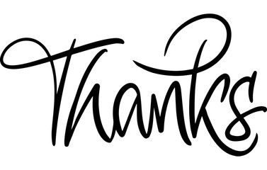 Wall Mural - Thank you Curly Fancy Lettering. Thanks Brushpen Fun font vector. Calligraphy script. Expressive Hand written typeface. Thanksgiving day.