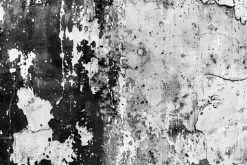 Poster - A close-up shot of a worn-out wall with peeling paint, perfect for use in interior design or architecture concepts