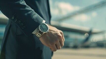 Poster - A close-up shot of someone wearing a timepiece