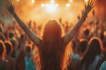 Photograph of a Group at a Music Festival: Friends enjoying music and dancing at an outdoor festival.