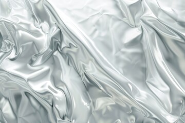 Poster - Close-up shot of a shiny silver fabric