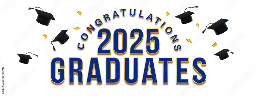 White Background - blue and gold graduation announcement for the class ...