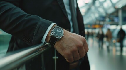 Poster - A close-up shot of a person wearing a watch
