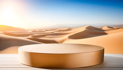 Wall Mural - Golden Podium Against Desert Landscape