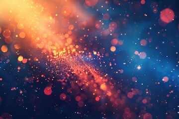 Poster - Blurry image of a blue and orange background, great for abstract designs or creative backgrounds
