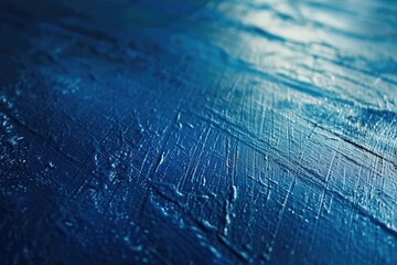 Poster - A close-up shot of a blue painted surface with textured brushstrokes