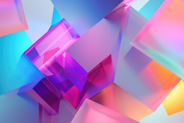 Poster - A collection of floating cubes suspended in mid-air