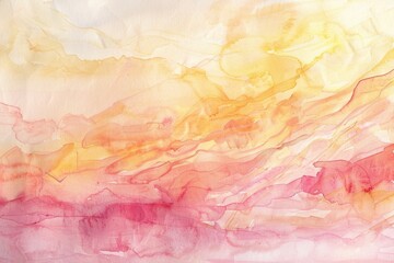 Poster - A beautiful watercolor painting of a sunset sky with warm tones, great for travel or lifestyle images
