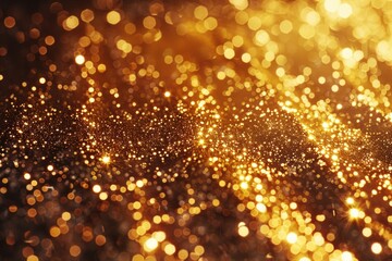 Poster - A close-up shot of a golden glitter surface